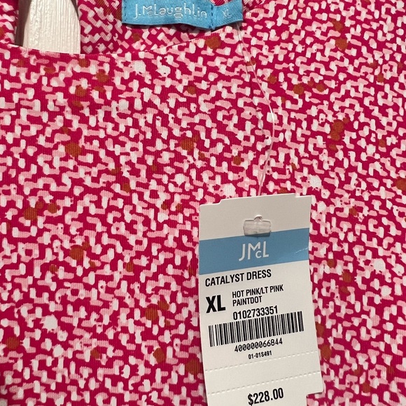 J. McLaughlin NWT Catalyst pink/white sheath dress with pockets XL - Picture 3 of 3